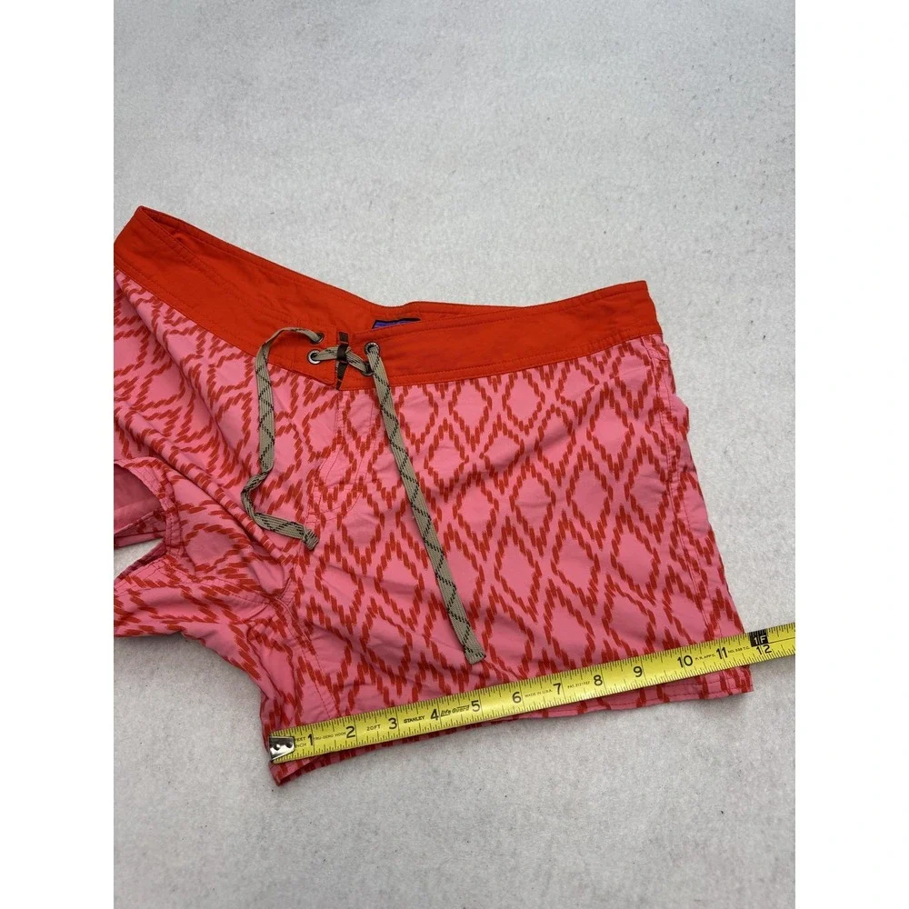 Patagonia‎ Wavefarer Board Shorts Womens 12 Pink Ikat Swim Lined Pockets